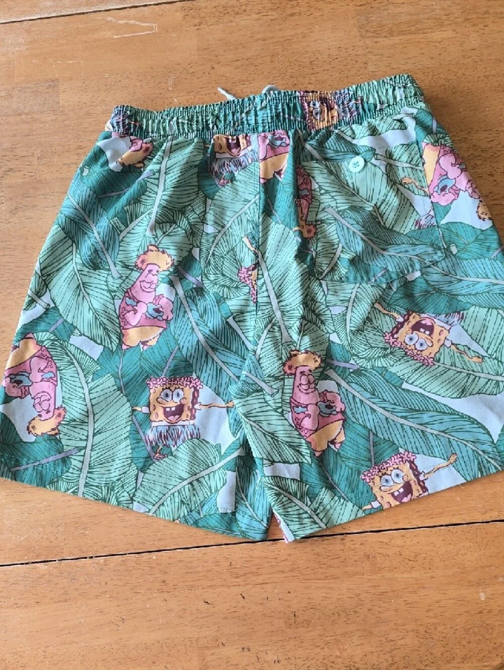 Nickelodeon | Men | Tropical Print | Swim Shorts | Sponge Bob | Green | Sz S